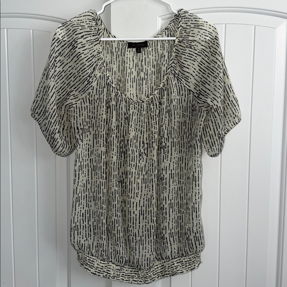 The Limited Monochrome Dash Print Top
